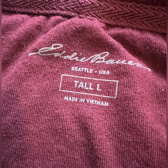 Eddie Bauer Thermal Henley Maroon - Picture 6 of 12